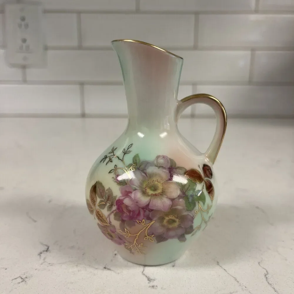 Vintage Schumann Arzberg Bavaria Germany Porcelain Hand Painted Pitcher 4 1/4” - Picture 3 of 16